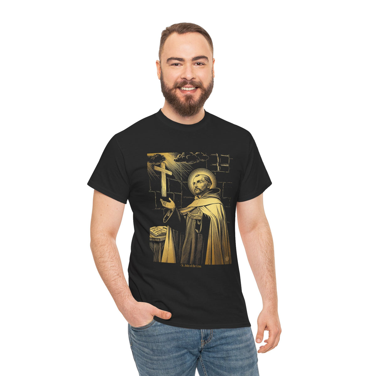 Saint John of the Cross Tee — "...where there is no love, put love..." Christian Quote Shirt